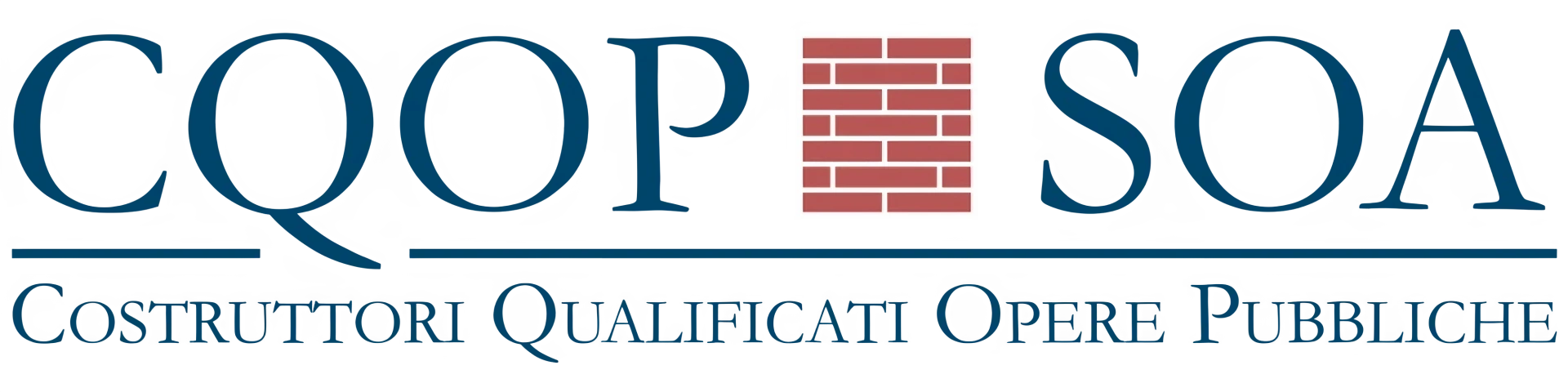 Logo CQOP SOA, Costruttori Qualificati Opere Pubbliche. Simbolo di competenza in demolizioni, bonifiche e gestione cantiere.
